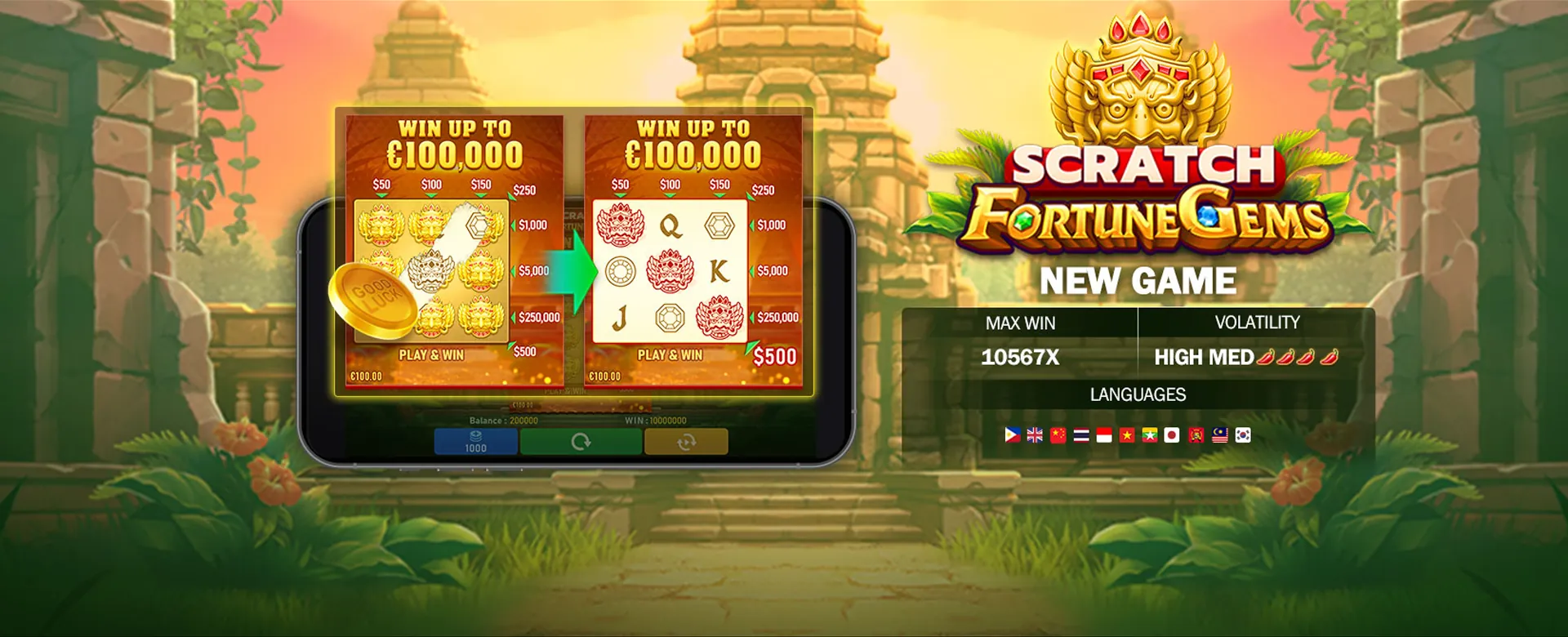Player celebrating a win with various super casino game elements and promotional offers